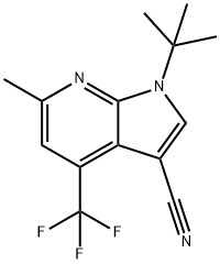 1-(1,1-二甲基乙基)-6-甲基-4-(三氟甲基)-1H-吡咯并[2,3-B]吡啶-3-甲腈 结构式