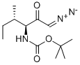 N-alpha-t-Butyloxycarbonyl-L-isoleucinyl-diazomethane, (3S,4S)-3-Boc-amino-1-diazo-4-methyl-2-hexanone 结构式