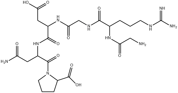 H-甘氨酰-精氨酰-甘氨酰-天冬氨酰-天冬酰胺酰-脯氨酸-OH 结构式