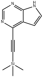 4-三甲基锡乙炔-7H-吡咯并[2,3-D]嘧啶 结构式