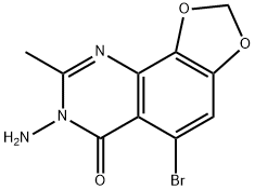 1,3-Dioxolo[4,5-h]quinazolin-6(7H)-one,  7-amino-5-bromo-8-methyl- 结构式