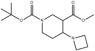 1-(叔丁基) 3-甲基 4-(氮杂环丁烷-1-基)哌啶-1,3-二羧酸 结构式