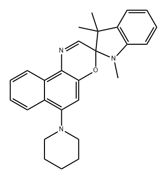 1,3-二氢-1,3,3-三甲基-6'-(1-哌啶基)螺[2H-吲哚-2,3'-[3H]萘并[2,1-B][1,4]恶嗪] 结构式