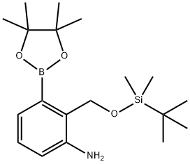 2-((TERT-BUTYLDIMETHYLSILYLOXY)METHYL)-3-(4,4,5,5-TETRAMETHYL-1,3,2-DIOXABOROLAN-2-YL)ANILINE 结构式