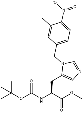 N-BOC-3-(3-甲基-4-硝基苄基)-L-组氨酸甲酯 结构式