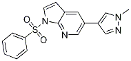 1H-Pyrrolo[2,3-b]pyridine, 5-(1-Methyl-1H-pyrazol-4-yl)-1-(phenylsulfonyl)- 结构式