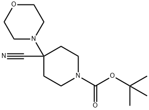叔-丁基 4-氰基-4-吗啉代哌啶-1-羧酸酯 结构式