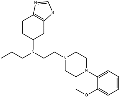 [2-[4-(2-甲氧基苯基)哌嗪-1-基]乙基](丙基)(4,5,6,7-四氢苯并噻唑-6-基)胺 结构式