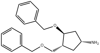 (1R, 3S, 4R)-3-Benzyloxy-4-(benzyloxymethyl)cyclopentanamine 结构式