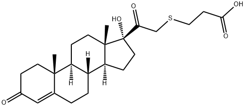 3-[2-[(10R,13S,17R)-17-hydroxy-10,13-dimethyl-3-oxo-2,6,7,8,9,11,12,14,15,16-decahydro-1H-cyclopenta[a]phenanthren-17-yl]-2-oxo-ethyl]sulfanylpropanoic acid 结构式