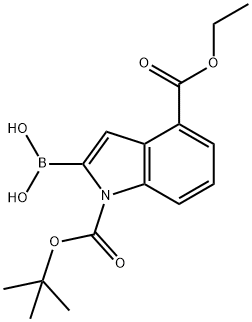 1-BOC-4-(ETHOXYCARBONYL)INDOLE-2-BORONIC ACID 结构式