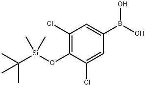 4-(TERT-BUTYLDIMETHYLSILYLOXY)-3,5-DICHLOROPHENYLBORONIC ACID 结构式