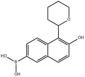 6-HYDROXY-5-(TETRAHYDROPYRAN-2-YL)NAPHTHALENE-2-BORONIC ACID 结构式
