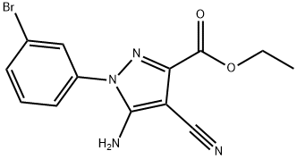 ETHYL 5-AMINO-1-(3-BROMOPHENYL)-4-CYANOPYRAZOLE-3-CARBOXYLATE 结构式