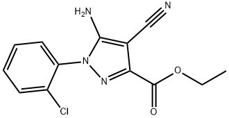 ETHYL 5-AMINO-1-(2-CHLOROPHENYL)-4-CYANOPYRAZOLE-3-CARBOXYLATE 结构式