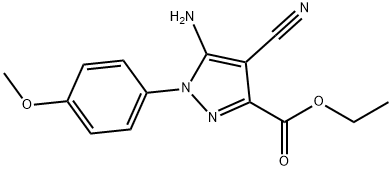 ETHYL 5-AMINO-4-CYANO-1-(4-METHOXYPHENYL)PYRAZOLE-3-CARBOXYLATE 结构式