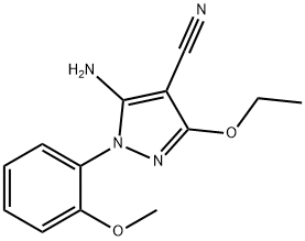 Ethyl5-amino-4-cyano-1-(2-methoxyphenyl)pyrazole-3-carboxylate 结构式