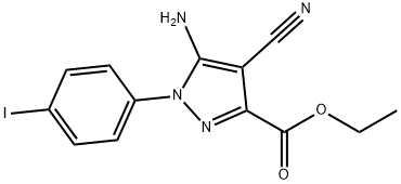 ETHYL 5-AMINO-4-CYANO-1-(4-IODOPHENYL)PYRAZOLE-3-CARBOXYLATE 结构式