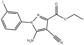 ETHYL 5-AMINO-4-CYANO-1-(3-IODOPHENYL)PYRAZOLE-3-CARBOXYLATE 结构式