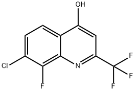 7-CHLORO-8-FLUORO-2-(TRIFLUOROMETHYL)QUINOLIN-4-OL 结构式