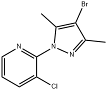 2-(4-BROMO-3,5-DIMETHYLPYRAZOL-1-YL)-3-CHLOROPYRIDINE 结构式