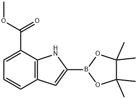 7-(METHOXYCARBONYL)INDOLE-2-BORONIC ACID, PINACOL ESTER 结构式