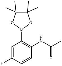 2-ACETAMIDO-5-FLUOROPHENYLBORONIC ACID, PINACOL ESTER 结构式