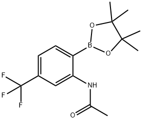 N-[2-(4,4,5,5-Tetramethyl-1,3,2-dioxaborolan-2-yl)-5-(trifluoromethyl)phenyl]acetamide 结构式