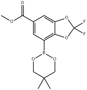 6-METHOXYCARBONYL-2,2-DIFLUOROBENZO[D][1,3]DIOXOLE-4-BORONIC ACID, PINACOL ESTER 结构式