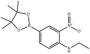 N-Ethyl-2-nitro-4-(4,4,5,5-tetramethyl-1,3,2-dioxaborolan-2-yl)aniline 结构式