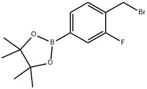 4-溴甲基-3-氟苯硼酸频那醇酯 结构式