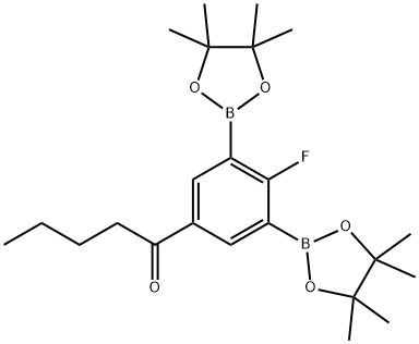 2-FLUORO-5-PENTANOYL-1,3-PHENYLENEDIBORONIC ACID, PINACOL ESTER 结构式