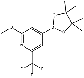 2-METHOXY-6-TRIFLUOROMETHYLPYRIDINE-4-BORONIC ACID, PINACOL ESTER 结构式