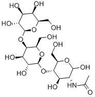 2-乙酰氨基-2-脱氧-4-O-[(4-O-Β-D-吡喃半乳糖)-Β-D-吡喃半乳糖基]-D-吡喃葡萄糖 结构式