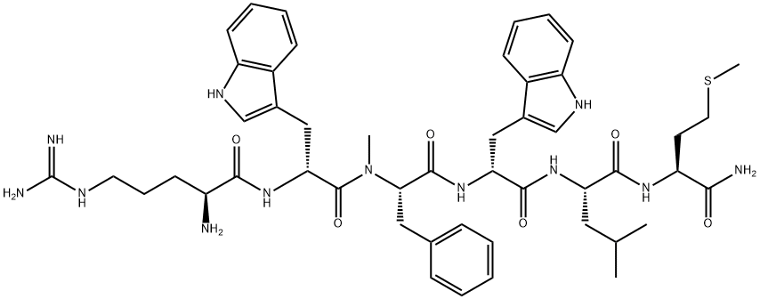 ARG-D-TRP-N-ME-PHE-D-TRP-LEU-MET-NH2 结构式