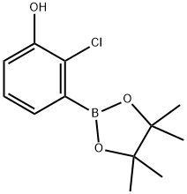 2-氯-3-(4,4,5,5-四甲基-1,3,2-二氧杂硼烷-2-基)苯酚 结构式