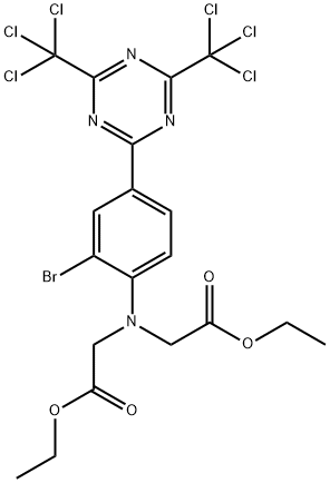 Diethyl N-[2-bromo-4-[4,6-bis(trichloromethyl)-1,3,5-triazin-2-yl]phenyl]iminodiacetate 结构式