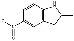 2-甲基-5-硝基吲哚啉 结构式