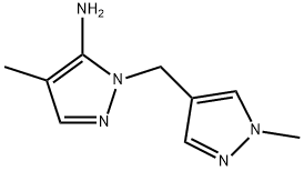 4-甲基-1-[(1-甲基-1H-吡唑-4-基)甲基]-1H-吡唑-5-胺 结构式