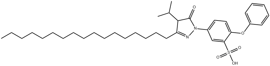 5-(3-HEPTADECYL-5-OXO-4-PROPAN-2-YL-4H-PYRAZOL-1-YL)-2-PHENOXYBENZENESULFONIC ACID 结构式