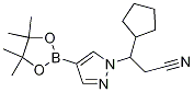 3-环戊基-3-[4-(4,4,5,5-四甲基-1,3,2-二氧杂硼烷-2-基)-1H-吡唑-1-基]丙腈 结构式