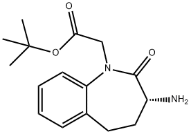 R-3-氨基-2,3,4,5-四氢-2-氧-1H-1-苯并氮杂卓-1-乙酸叔丁酯 结构式