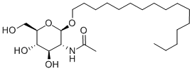 十六烷基-2-乙酰氨基-2-脱氧-Β-D-吡喃葡糖苷 结构式