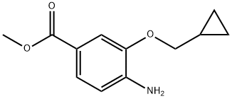 4-氨基-3-(环丙基甲氧基)苯甲酸甲酯 结构式