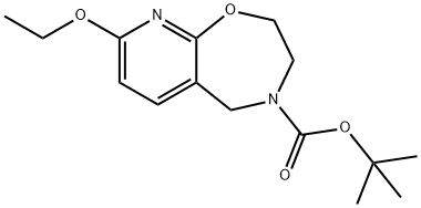 Pyrido[3,2-f]-1,4-oxazepine-4(5H)-carboxylic acid, 8-ethoxy-2,3-dihydro-, 1,1-diMethylethyl ester 结构式