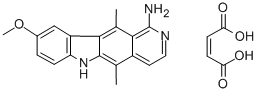 5,11-Dimethyl-9-methoxy-6H-pyrido(4,3-b)carbazol-1-amine maleate 结构式