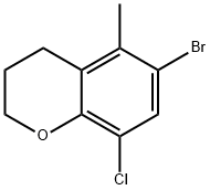 2H-1-Benzopyran, 6-broMo-8-chloro-3,4-dihydro-5-Methyl- 结构式