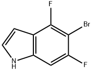 5-BROMO-4,6-DIFLUORO-1H-INDOLE 结构式