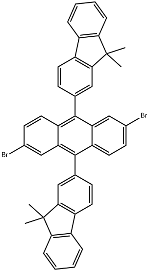 2,6-二溴-9,10-二(9,9-二甲基芴基)蒽 结构式