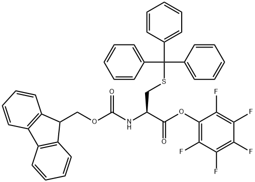 N-芴甲氧羰基-S-三苯甲基-L-半胱氨酸五氟苯酯 结构式